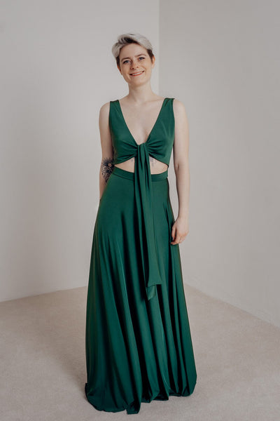 Dunkelgrünes Brautjungfernkleid – Reverse Gown Forest Green