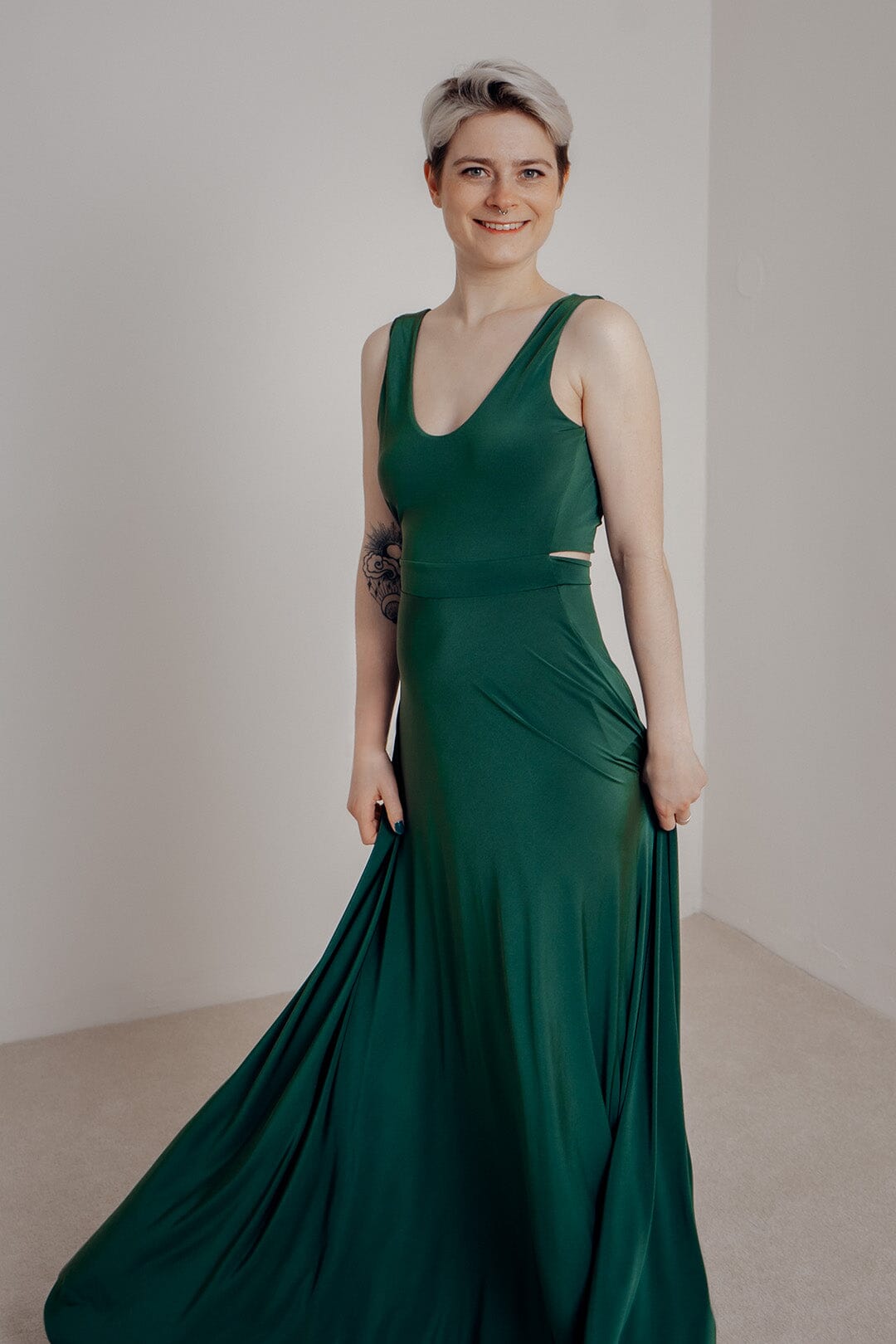 Dunkelgrünes Brautjungfernkleid – Reverse Gown Forest Green