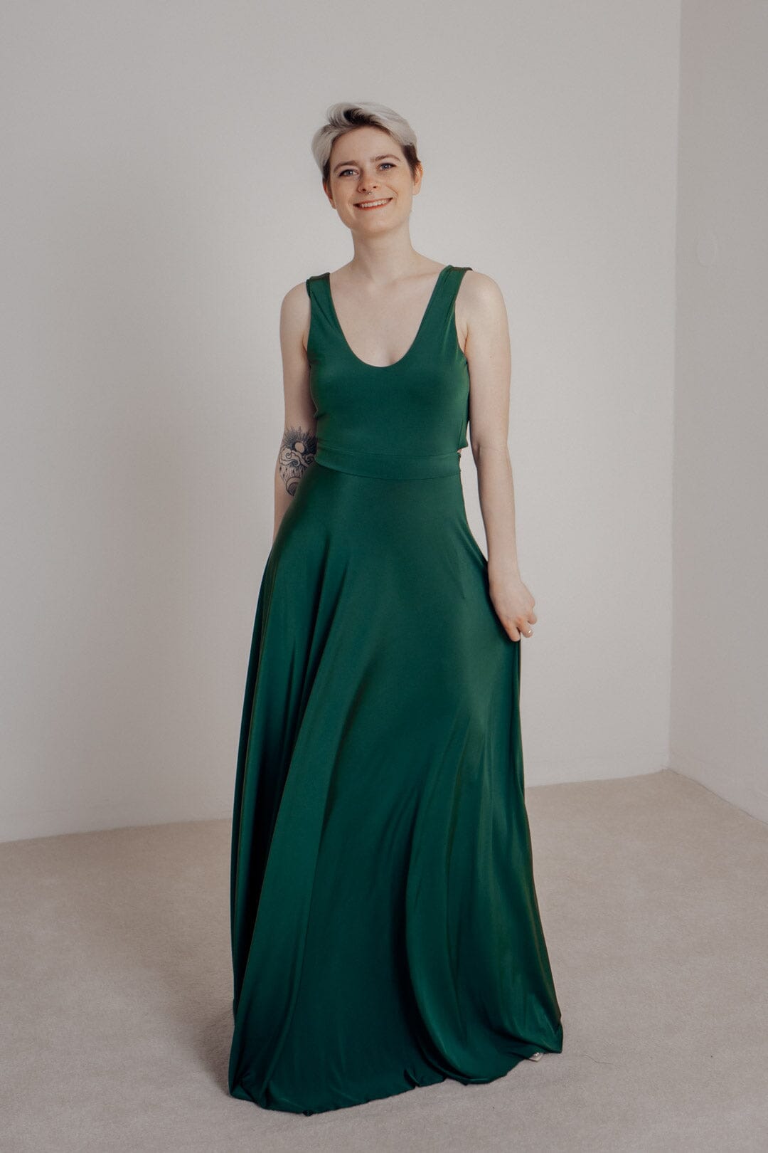 Dunkelgrünes Brautjungfernkleid – Reverse Gown Forest Green