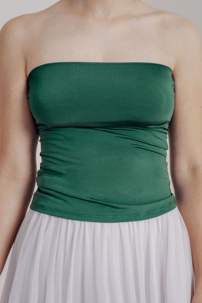 Dunkelgrünes Unterziehtop – Long Jersey Bandeau Forest Green