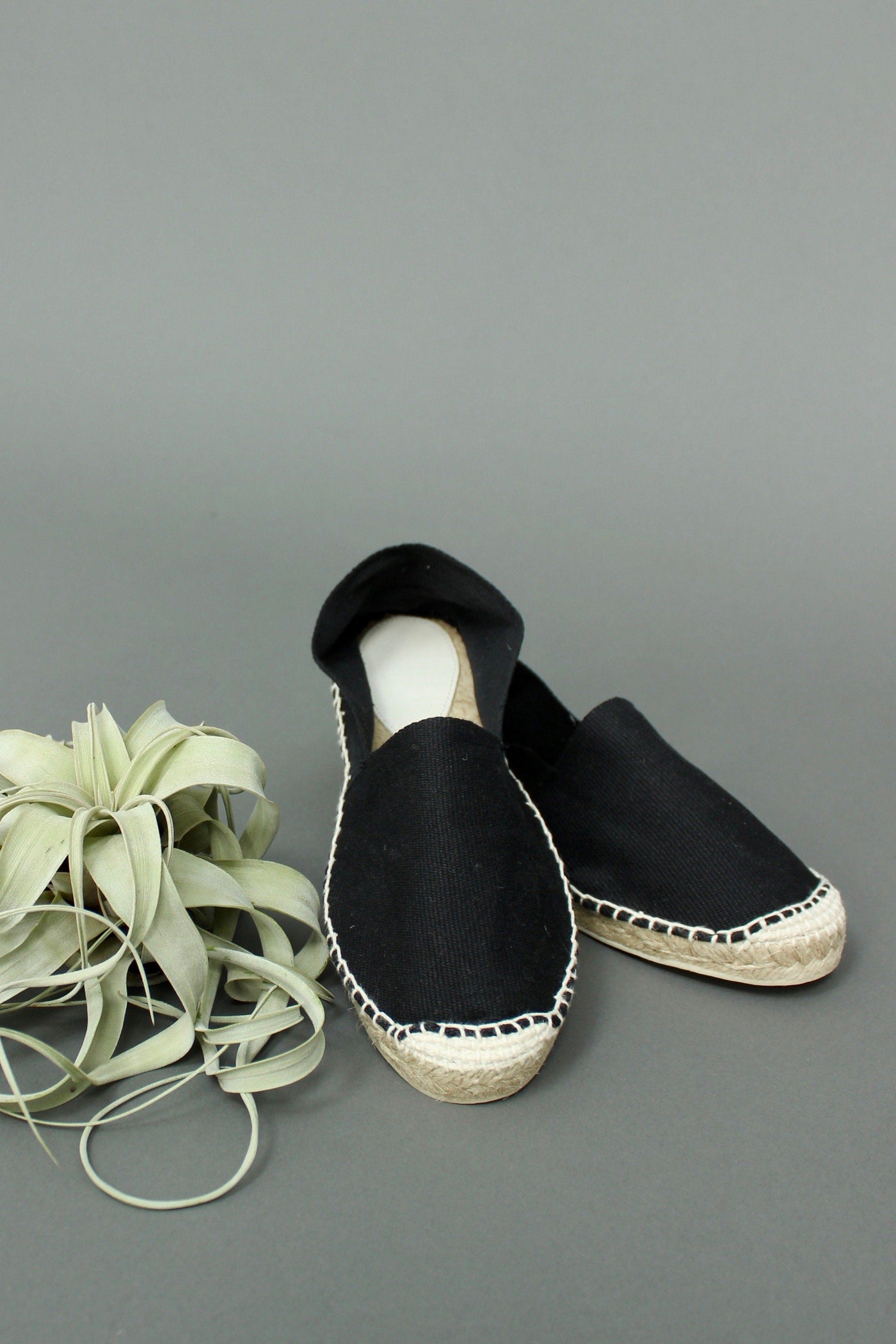 Espadrilles, bequemer Brautschuh für die Hochzeit in Schwarz