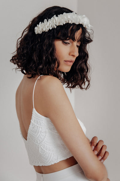 Extra kurzes Braut Top aus Vintage-Spitze – Niah Cropped