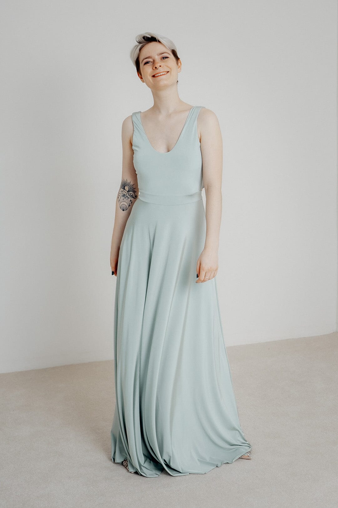 twobirds bridesmaid dresses Romantic Beaded Lace Illusion Back A Line Sleeveless Embroidery Bridal Gown