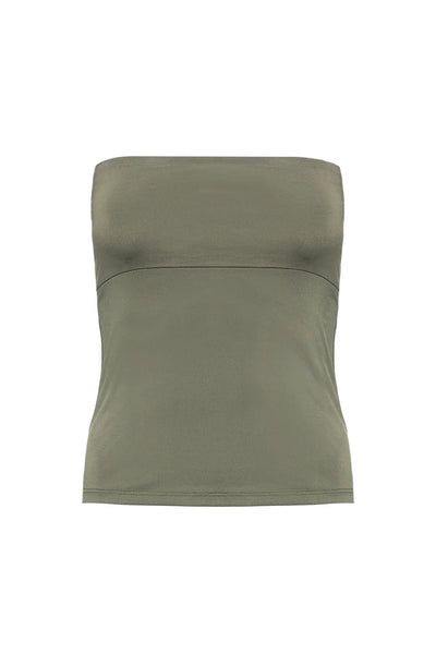 Grünes Unterziehtop – Long Jersey Bandeau Olive