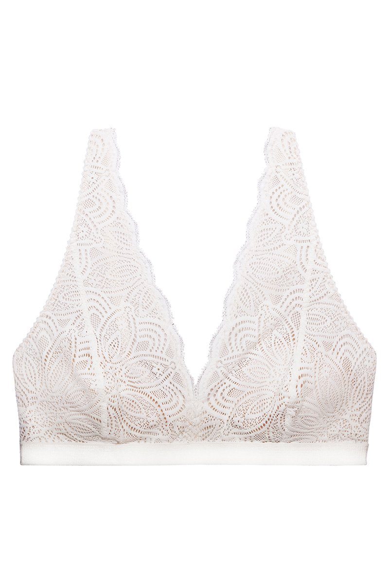 BH mit breiten Trägern und Muschelsaum - Luna High Apex Bra White