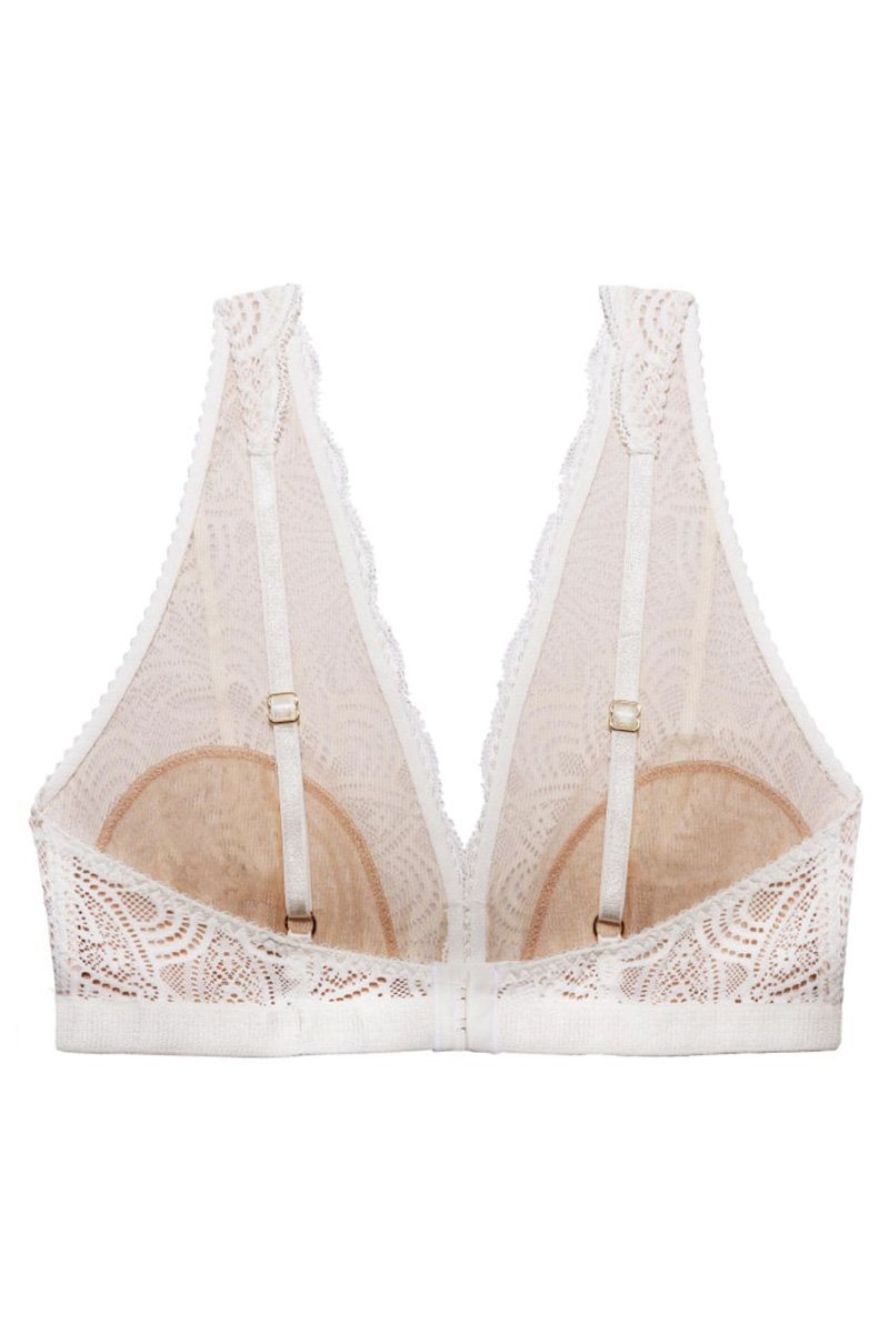 BH mit breiten Trägern und Muschelsaum - Luna High Apex Bra White