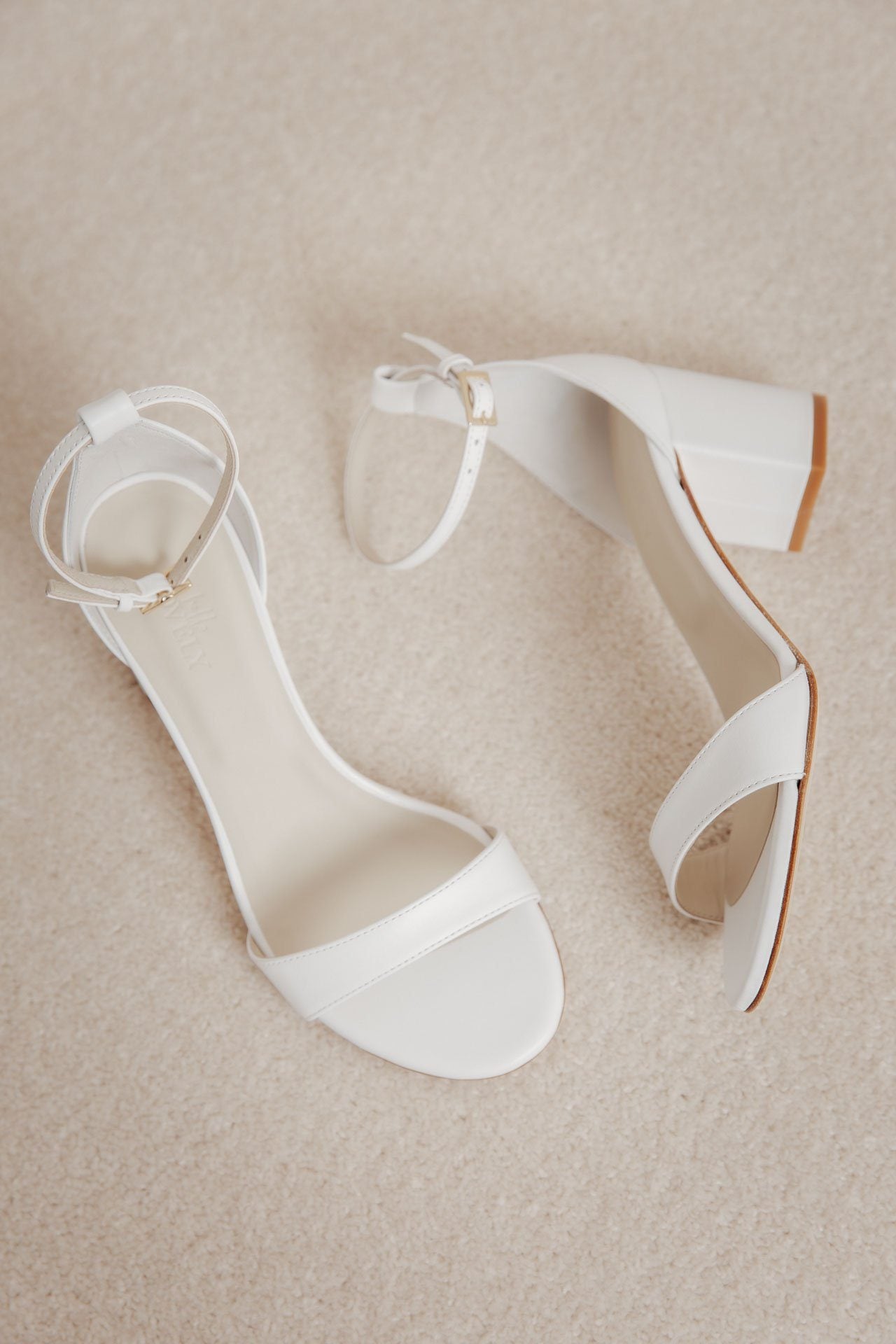 Blockabsatz Sandalette in Ivory - Pearl