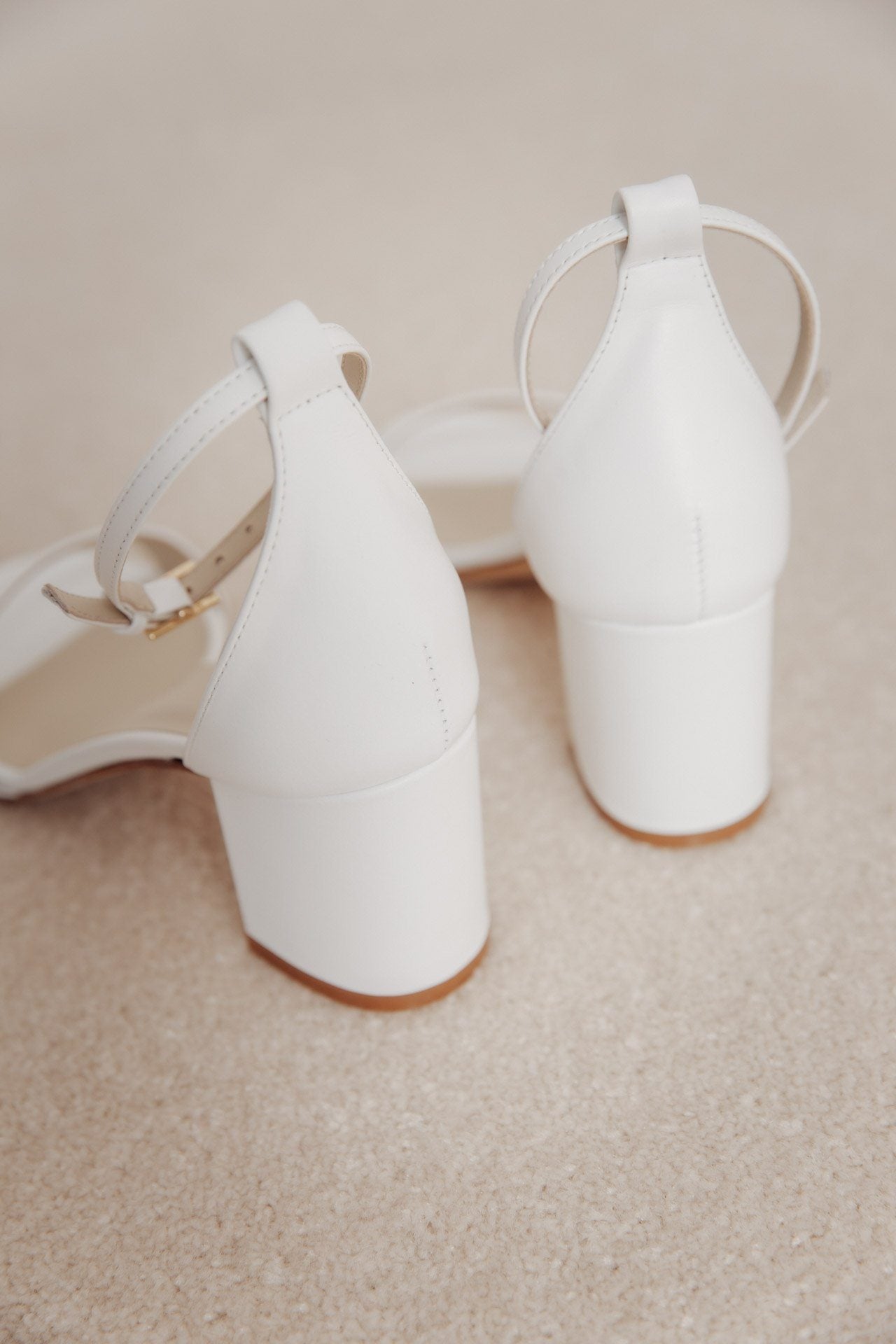 Blockabsatz Sandalette in Ivory - Pearl