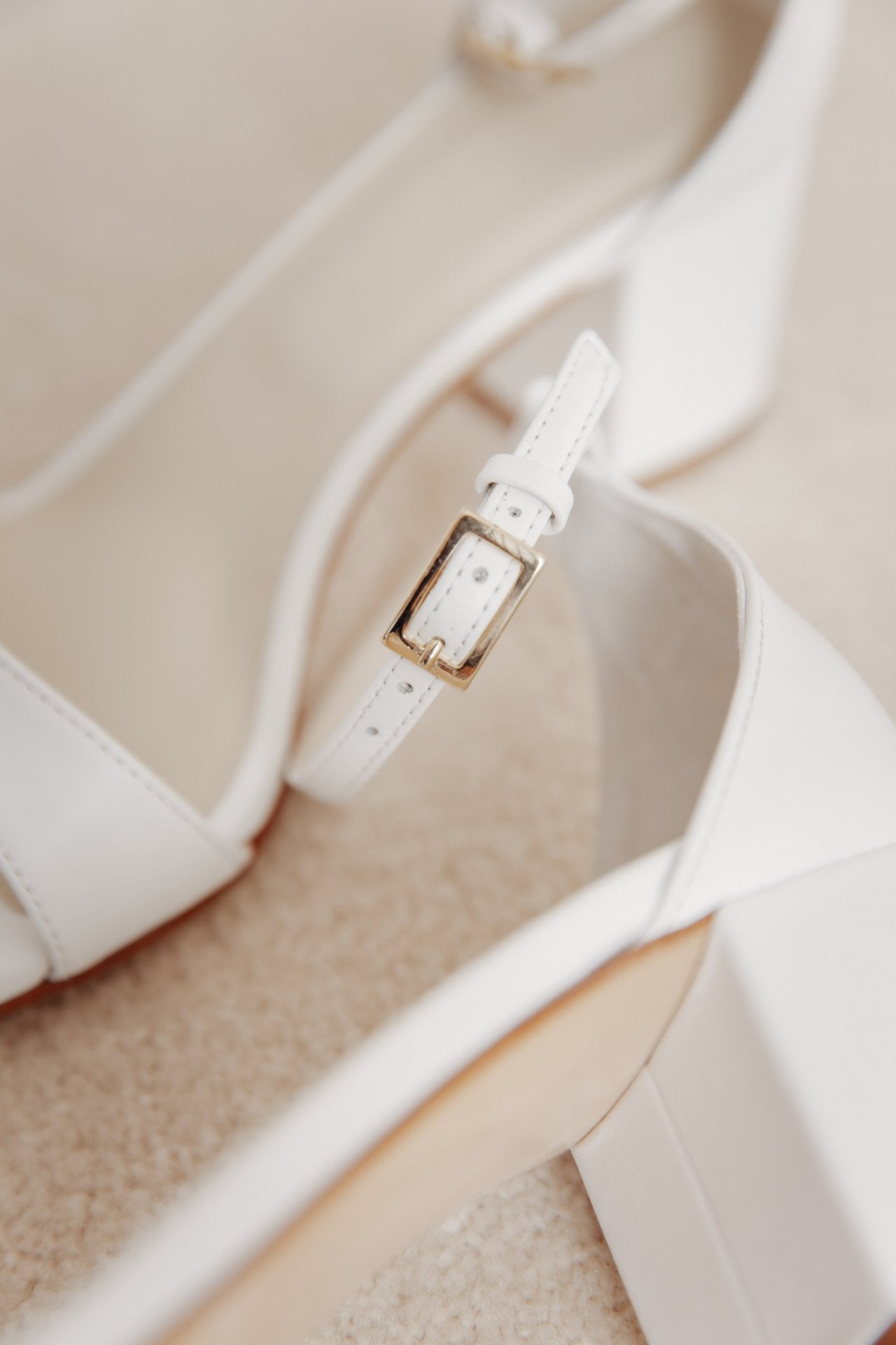 Blockabsatz Sandalette in Ivory - Pearl