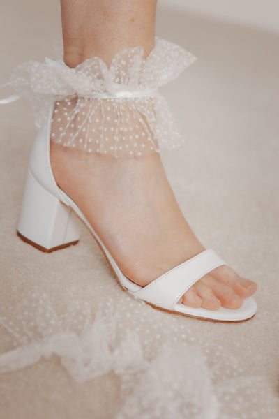 Blockabsatz Sandalette in Ivory - Pearl