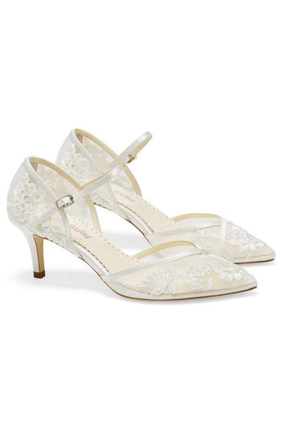 Braut-Kitten Heels mit Vintage-Spitze - Candice Ivory