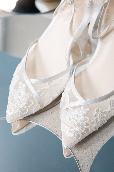 Braut-Kitten Heels mit Vintage-Spitze - Candice Ivory