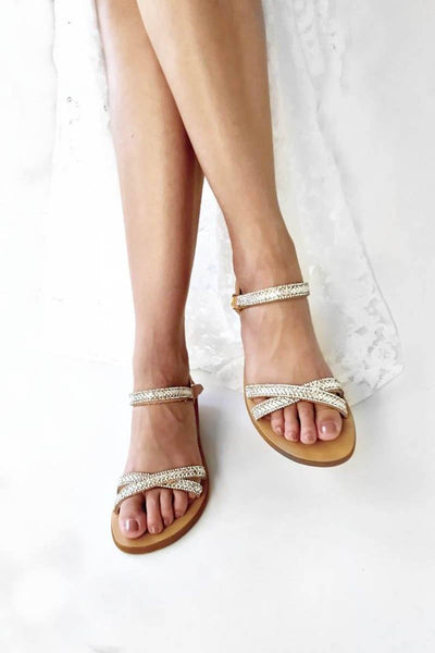 Braut Sandalen mit Strass-Verzierung - Rhodos