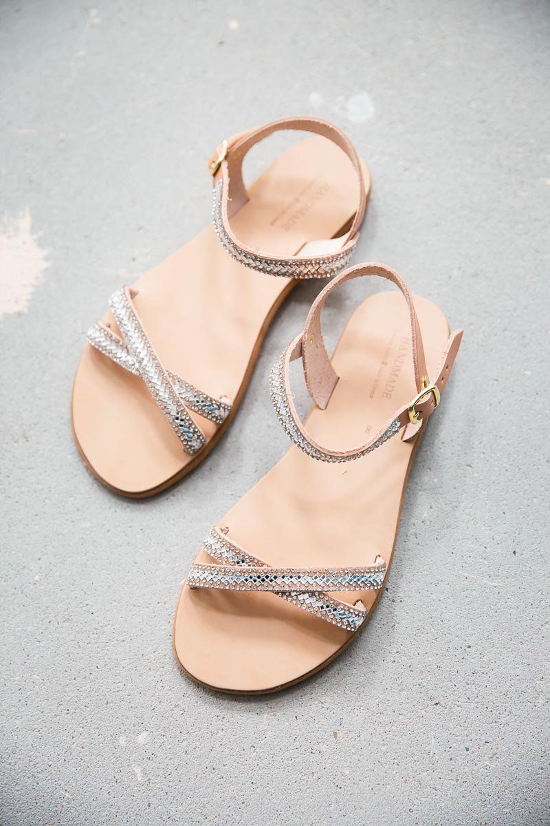 Braut Sandalen mit Strass-Verzierung - Rhodos