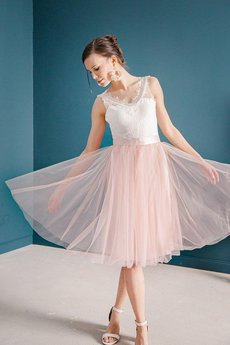 Pink tulle skirt short best sale