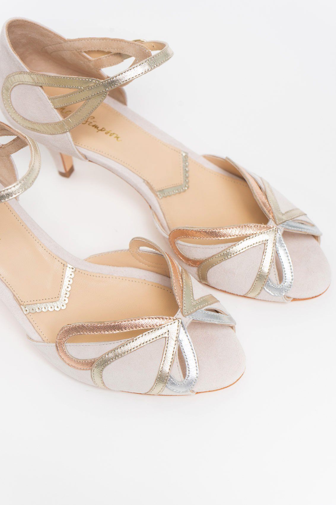 Offener Brautschuh mit Gold, Roségold, Silber - Exklusiv nur bei noni - Cecelia Blush