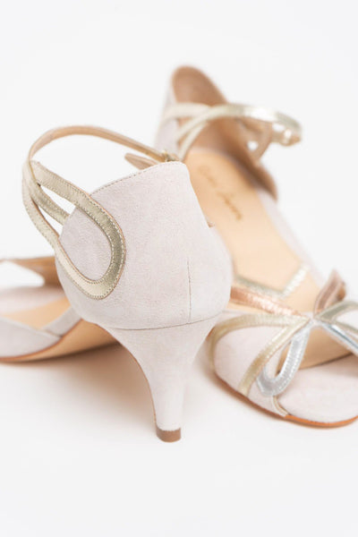 Offener Brautschuh mit Gold, Roségold, Silber - Exklusiv nur bei noni - Cecelia Blush