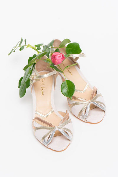 Offener Brautschuh mit Gold, Roségold, Silber - Exklusiv nur bei noni - Cecelia Blush