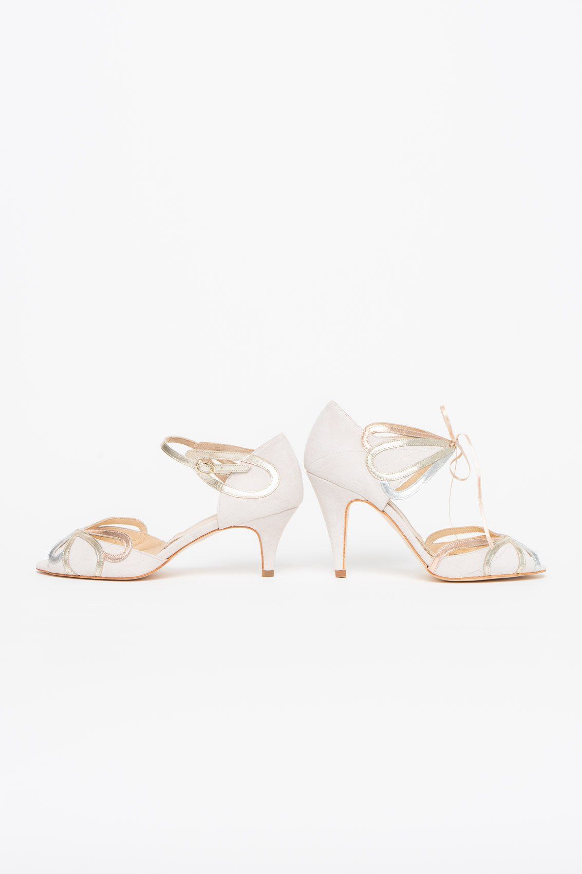 Offener Brautschuh mit Gold, Roségold, Silber - Exklusiv nur bei noni - Cecelia Blush