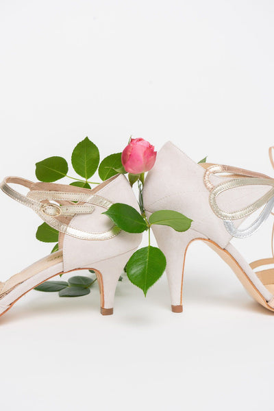 Offener Brautschuh mit Gold, Roségold, Silber - Exklusiv nur bei noni - Cecelia Blush