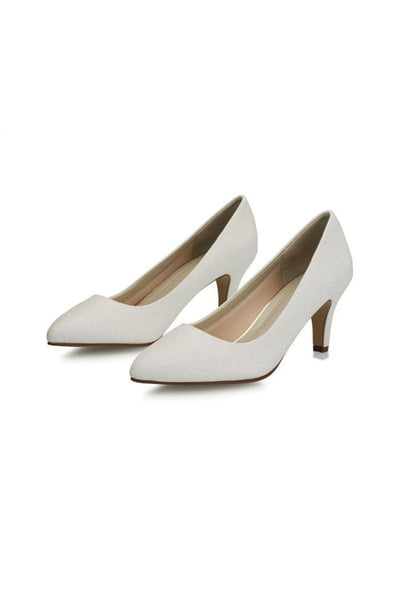 Pumps in Off-White Metallic - Brooke