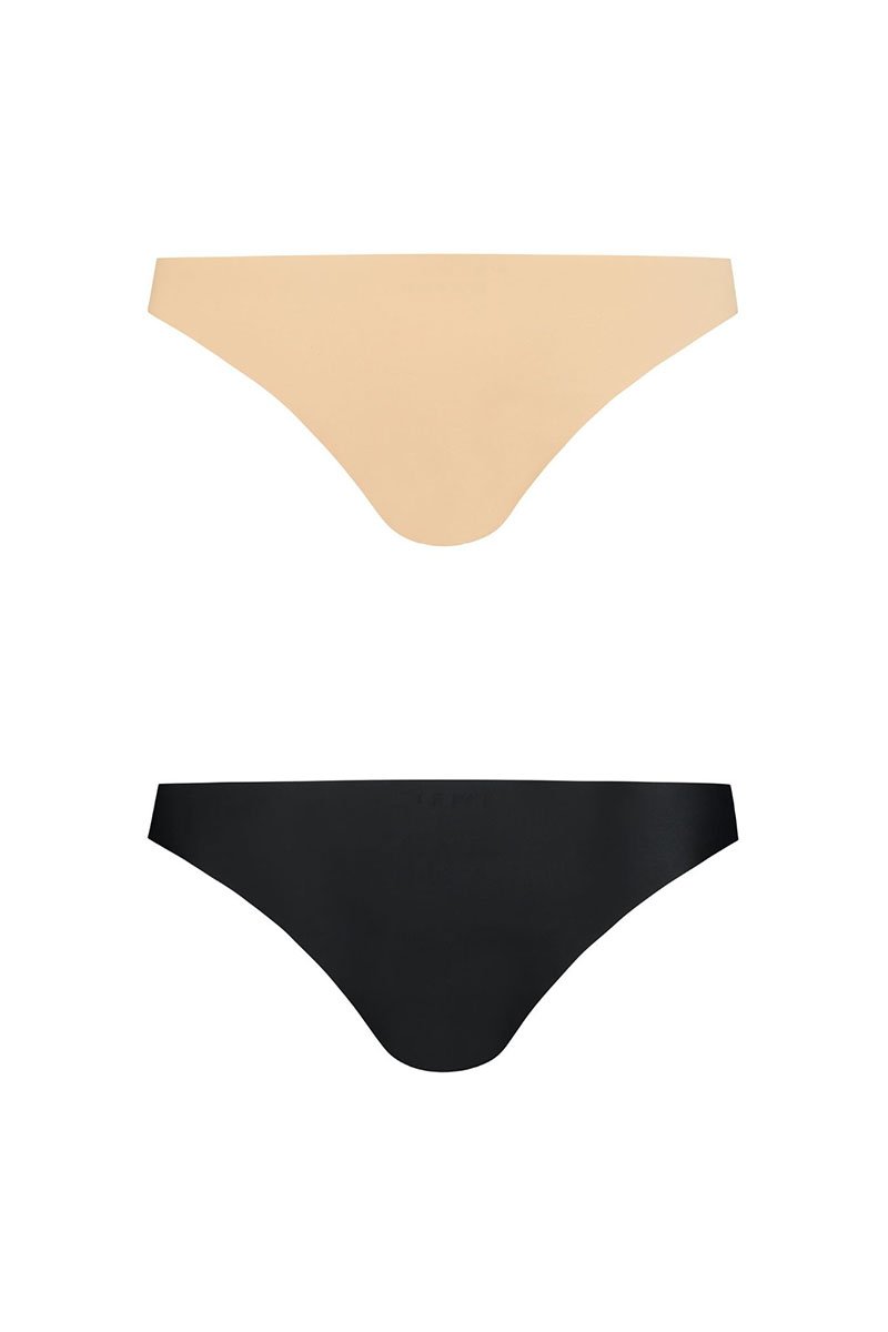 Invisible Brazilian Slips 2-er Set: Nude und Schwarz