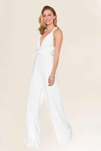 Wandelbarer Einteiler aus Jersey – Jumpsuit Convertible Ivory