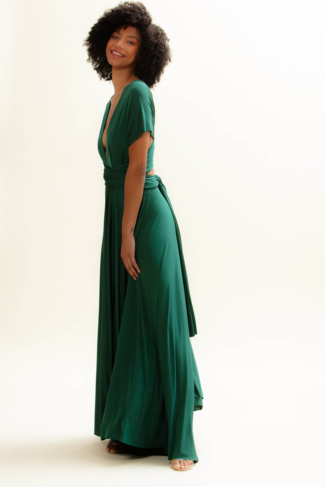 Brautjungfernkleid zum Wickeln - Ballgown Forest Green