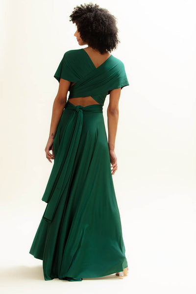 Brautjungfernkleid zum Wickeln - Ballgown Forest Green