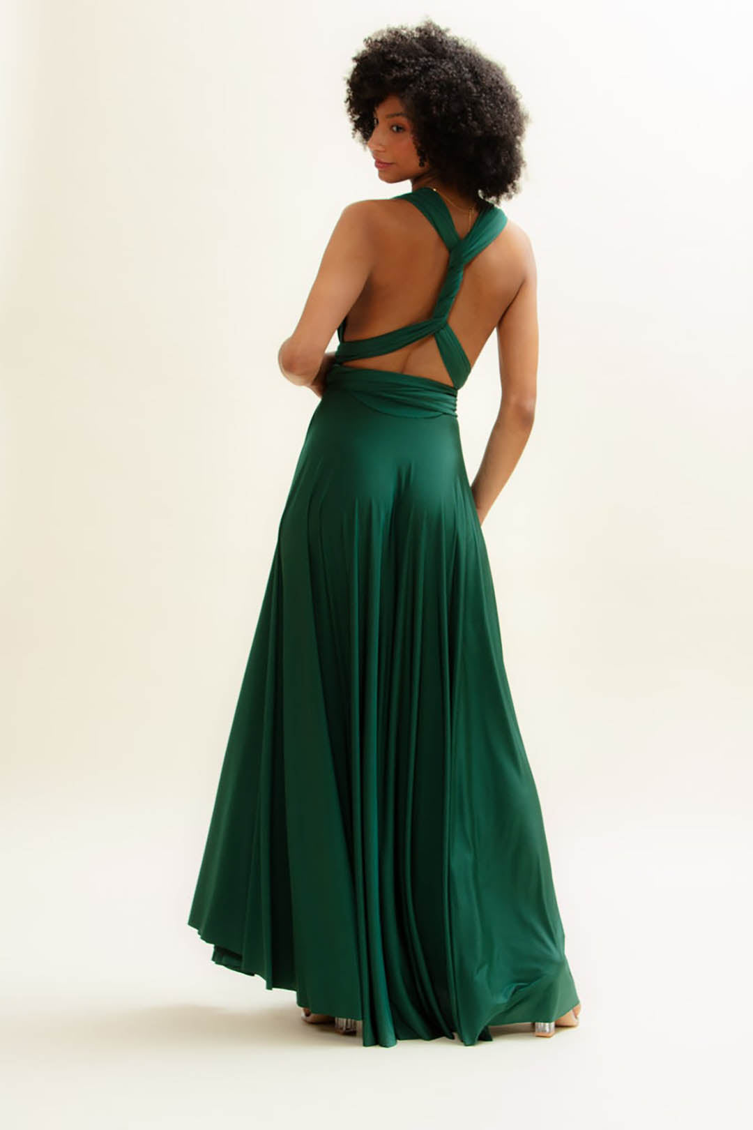 Brautjungfernkleid zum Wickeln - Ballgown Forest Green