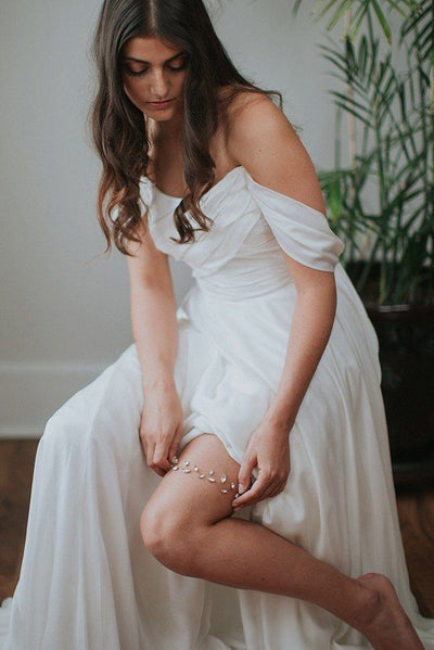 Strumpfband im Boho Glam Stil mit Strasskristallen 