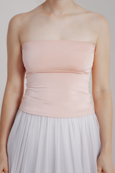 Rosafarbenes Unterziehtop – Long Jersey Bandeau Blush