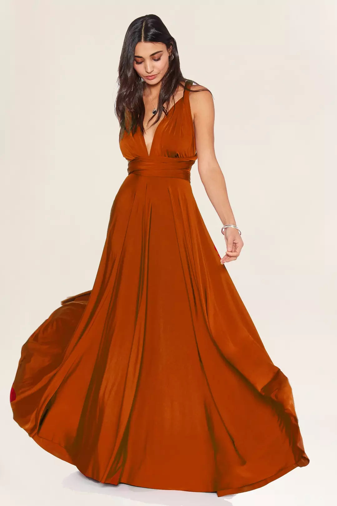 Rostrotes Abendkleid zum Wickeln - Ballgown Rust