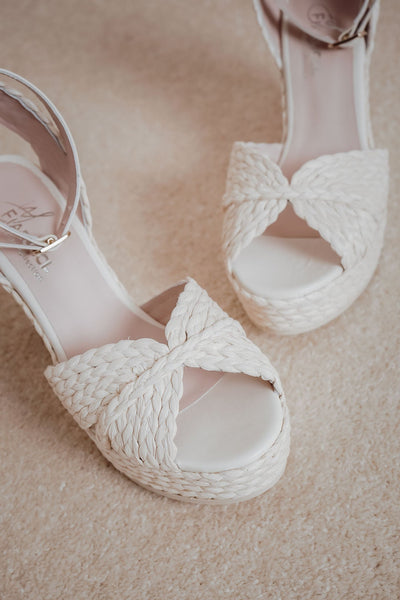 Sandalette mit Keilabsatz - Louna Pearl Raffia