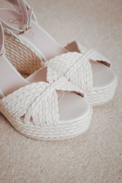 Sandalette mit Keilabsatz - Louna Pearl Raffia