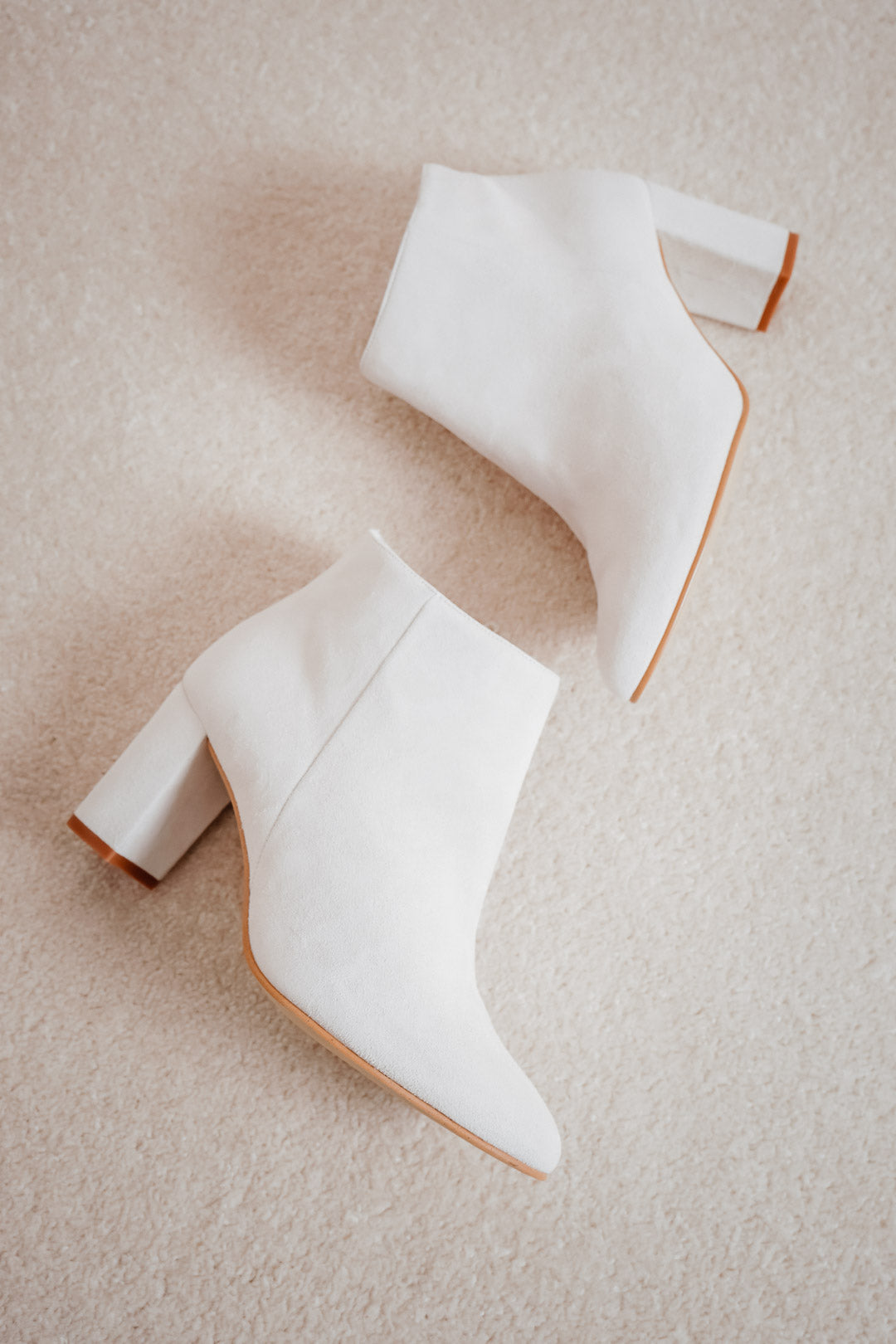 Braut Stiefelette aus Leder - Anissa Off-White