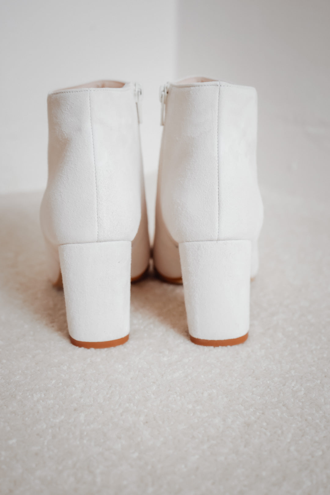 Braut Stiefelette aus Leder - Anissa Off-White