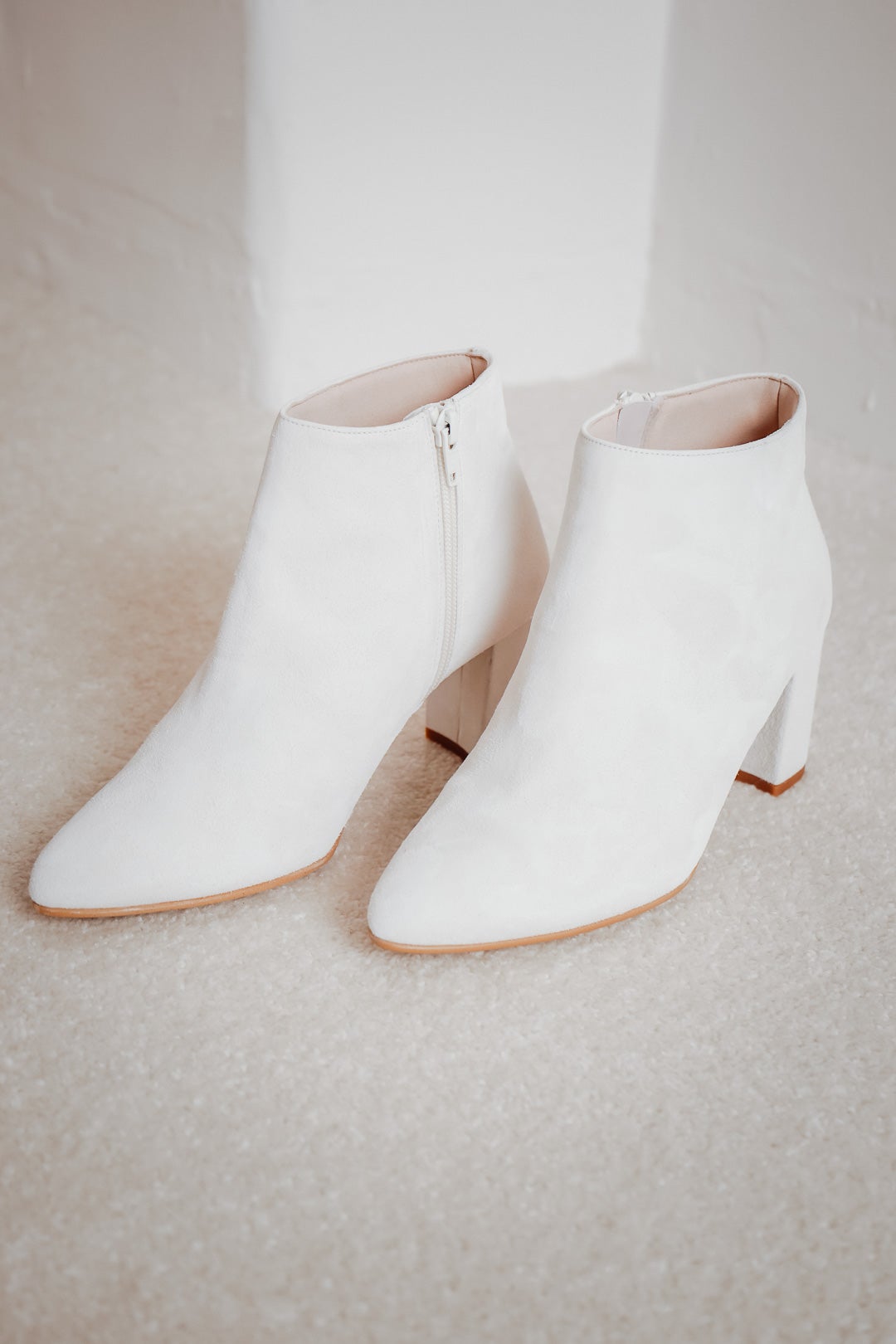 Braut Stiefelette aus Leder - Anissa Off-White