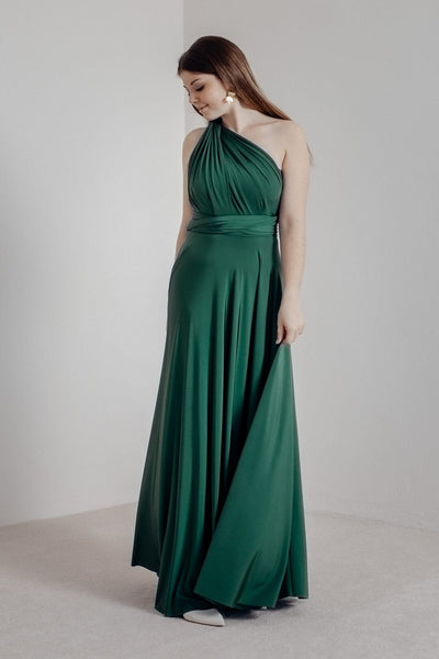 Brautjungfernkleid zum Wickeln - Ballgown Forest Green