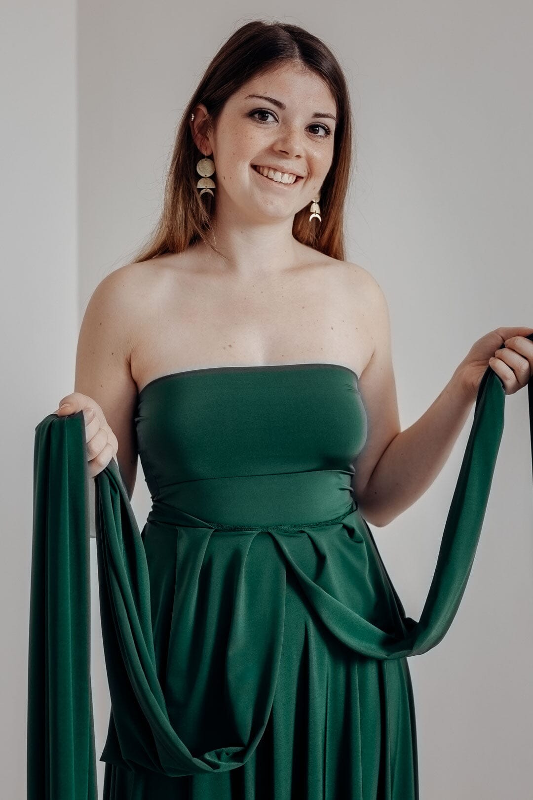 Dunkelgrünes Unterziehtop – Long Jersey Bandeau Forest Green