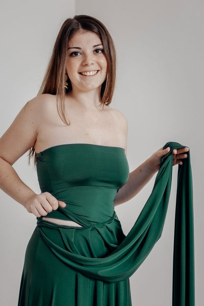 Dunkelgrünes Unterziehtop – Long Jersey Bandeau Forest Green