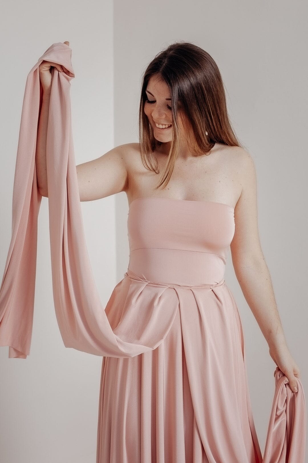 light brown mini dress Grey Mismatched Bridesmaid Dresses Two Piece Long Bridesmaid Dress ARD1176