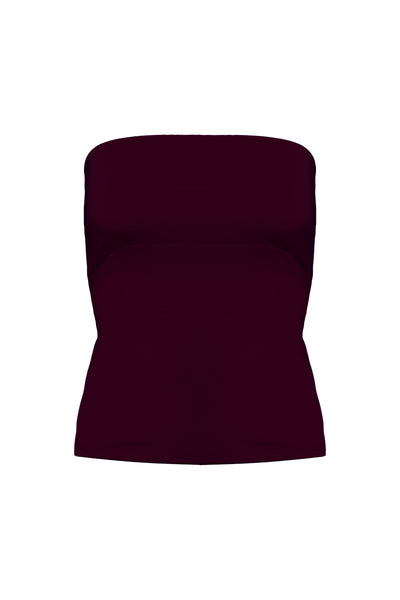 Tube-Top in Weinrot – Long Jersey Bandeau Bordeaux