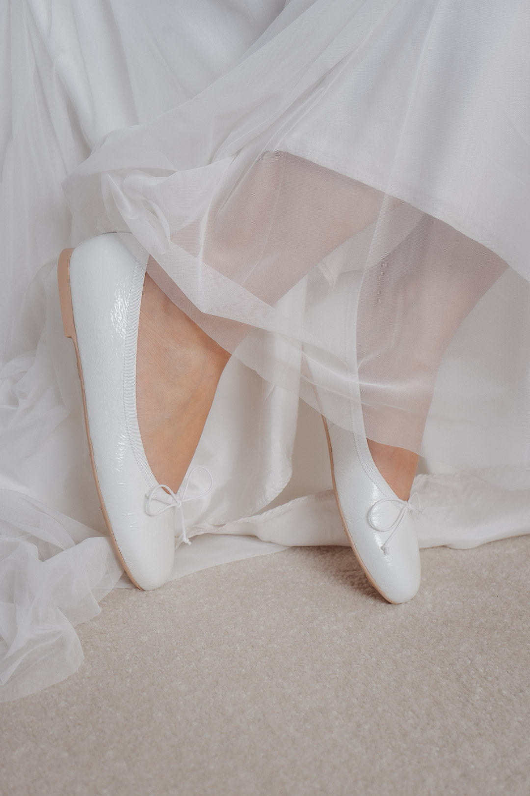 Weisse Ballerinas mit Lackveredelung - NICOLE Douce Blanco