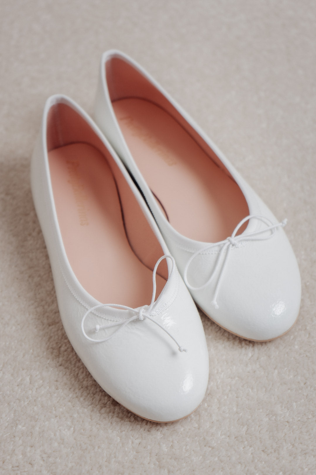 White Patent Finish Ballerinas NICOLE Douce Blanco noni